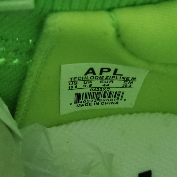 APL Mens Techloom Zipline Sneakers Lime Green Size 10.5 - Picture 6 of 11